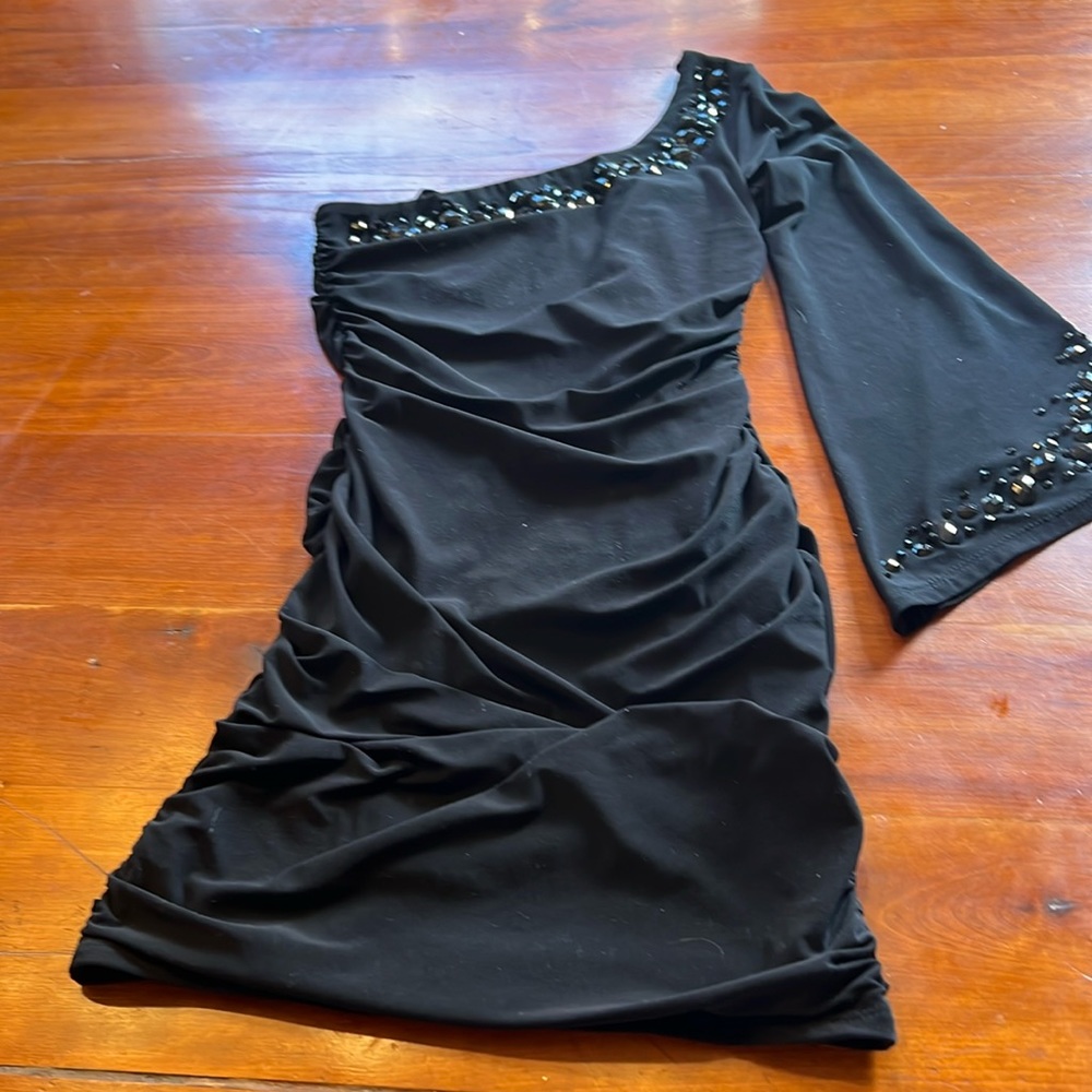 Black one shoulder dress